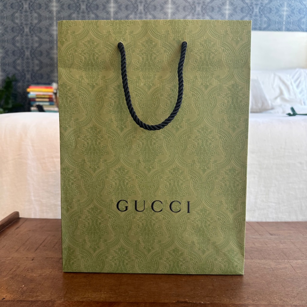 Gucci Shopping Bag Classic Green Authentic